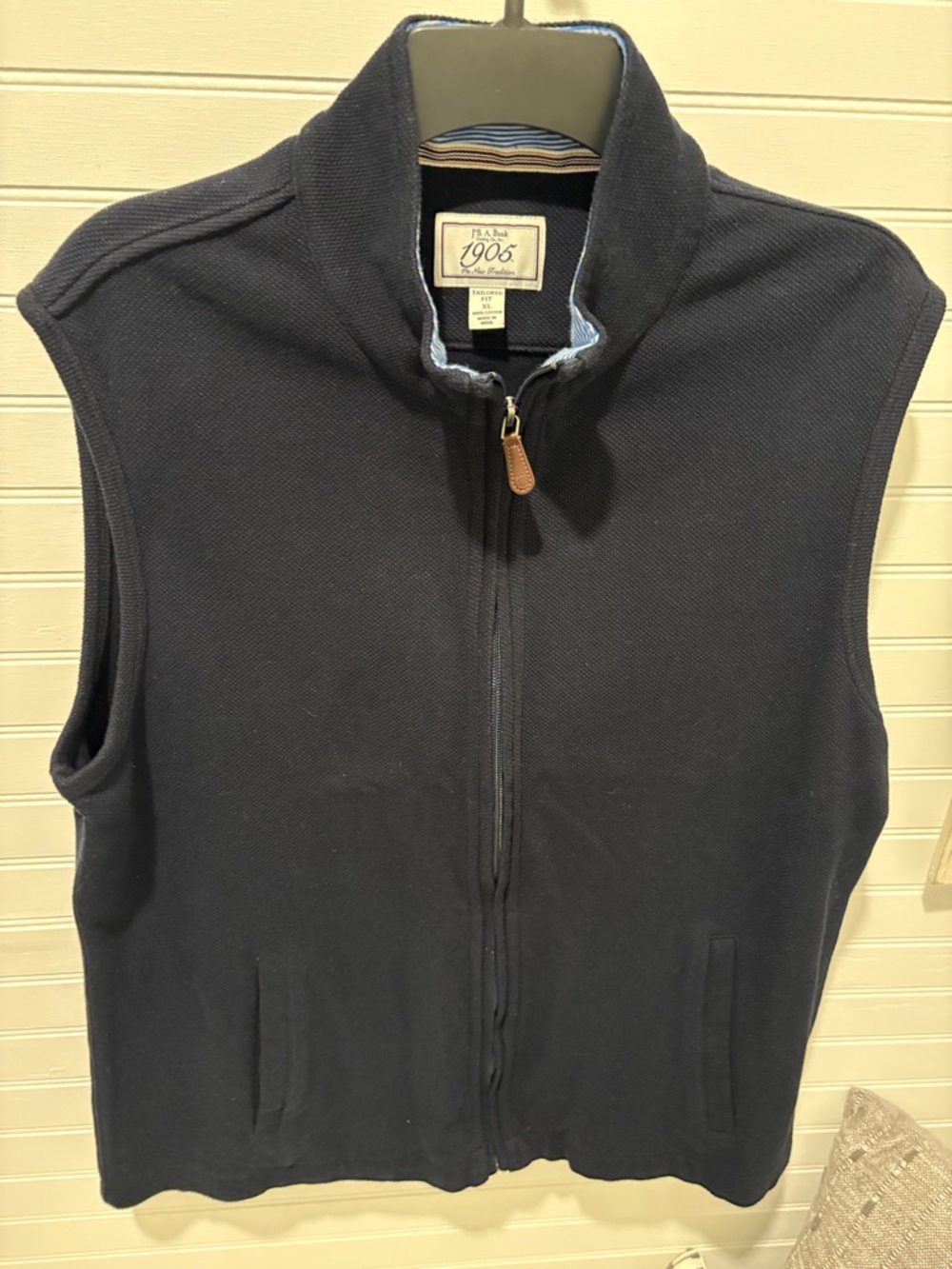 Jos. A. Bank Navy Zip-Up Sweater Vest